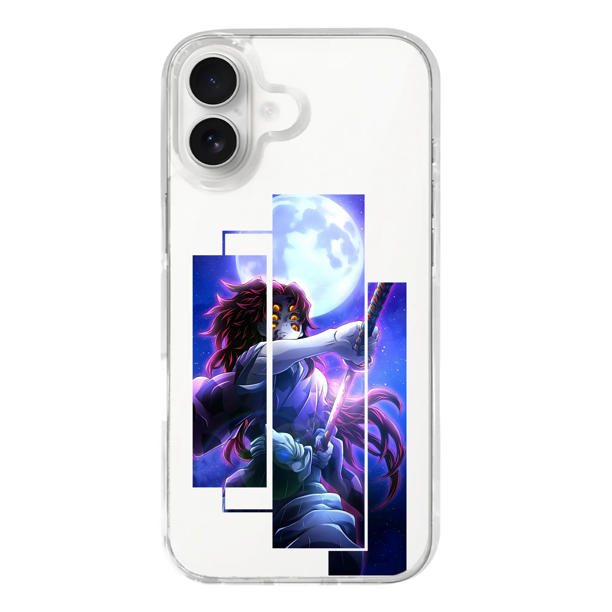 鬼滅の刃 グッズ,黒死牟 - iPhone 17シリーズ 透明スマホケース – 薄型・耐衝撃・精密フィット保護カバー